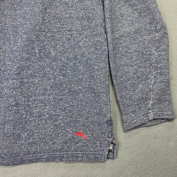 Tommy Bahama Sweater Mens Large Blue Heather Crewneck Pullover Knit Marlin Logo - Picture 2 of 11